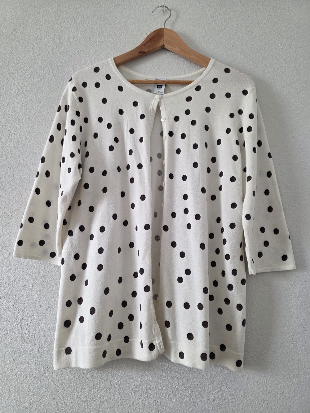 GAP Cream Polka Dot Button-Front Cardigan